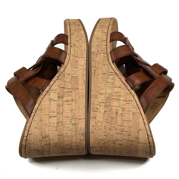 Born BOC Cora Sandal Womens 10M Brown Vegan Leather Wedge Platform Slide New - Picture 6 of 10